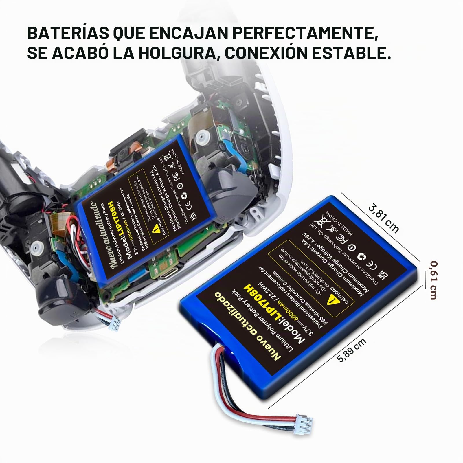 Batería para controlador PS5, batería de 6000 mAh, batería de iones de litio de repuesto para PS5, Playstation 5, controlador inalámbrico DualSense