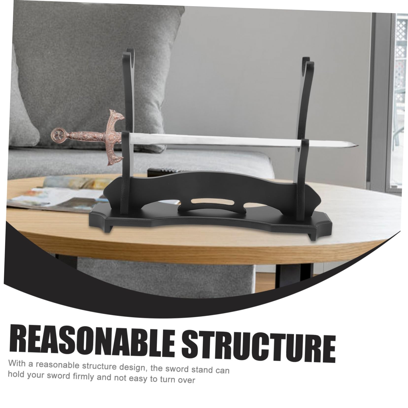 Cabilock Soporte de Espada de Madera Estable y Duradero Exhibidor de Mesa para Espada y Accesorios Soporte Portátil para Decoración Medieval y Exhibición el Hogar