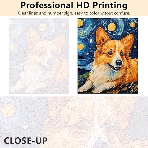 Miniatura 9 de TUMOVO Hermosa niña pintura por números para adultos, pintura al óleo colorida para niños, pintura de flores y pájaros por número, pintura de