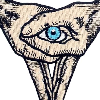 Oog Op Hart Hand Sign Patch Geborduurde Applique Badge Ijzer Op Naai Op Embleem