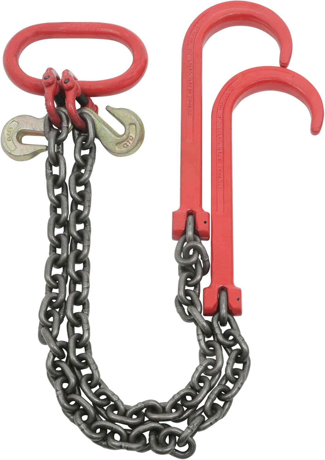Black Friday - 50% OFF Mytee Products Tow Recovery w/ G80-3/8 x 3' Chain 7100# Lbs, Two 15 J-Hook & Eye Cradle Grab Hook