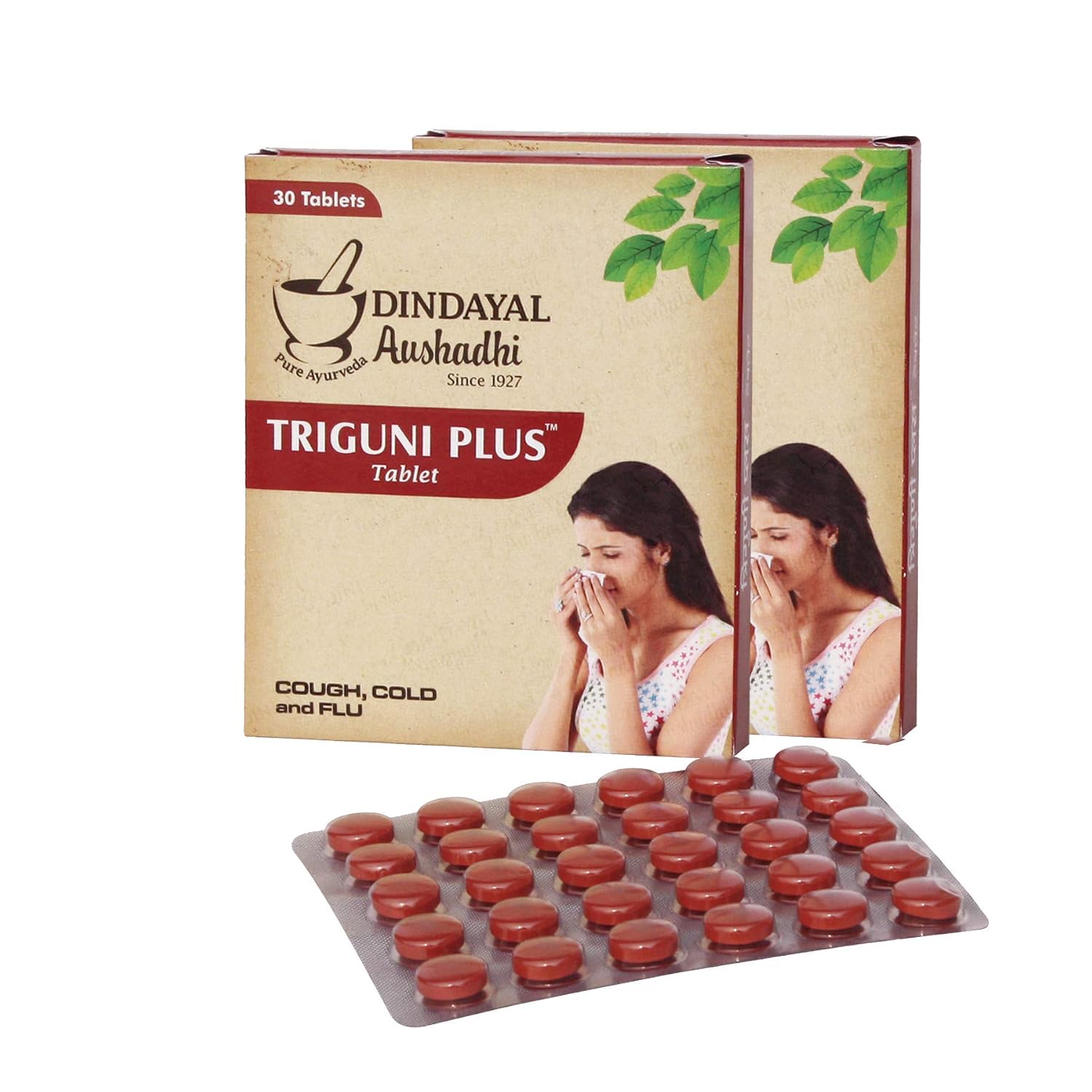 Dindayal Triguni Plus Tablets | 2 x 30 Tablets (Pack of 2) | Ayurvedic Formula | For Cold, Fever, Body Ache & Chest Conges... - Review, Price and Buying Guide
