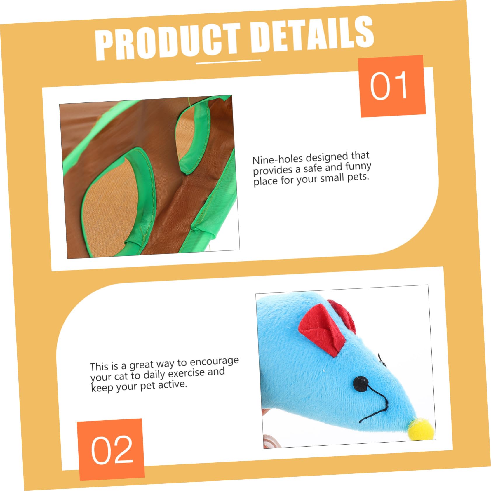 DOITOOL 4juegos Túnel Interactivo para Gatos Diseño De Nueve Agujeros Juguete De Exploración para Estimulación y Ejercicio Diario De Mascotas