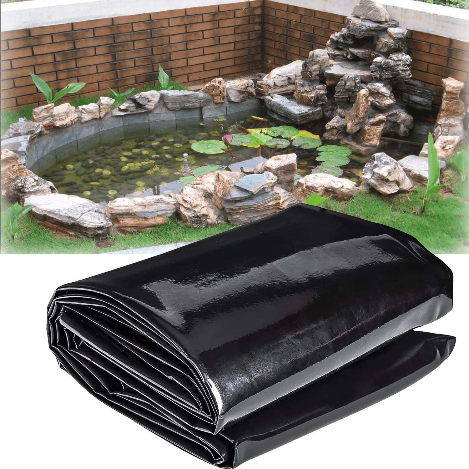Revestimiento De Goma De Polietileno De Alta Densidad 4.5x5m Flexible Precortado Lona Estanque Negro HDPE Pond Liner para Fuentes De Agua Y Jardines(Tamaño:2x10m/7x33ft)