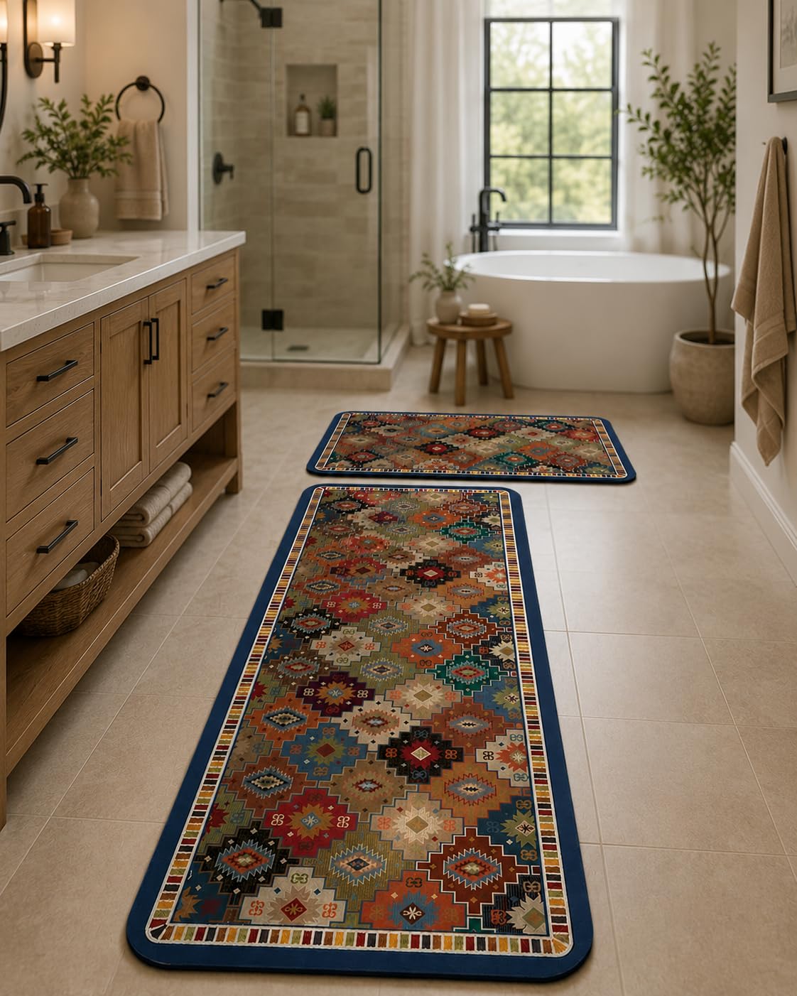 Kitchen Mats for Floor Anti Slip 2 Pcs Waterproof Kitchen Rugs Standing Runner Mats for Kitchen Sink Bathroom Laundry Room and Home Use-image-41