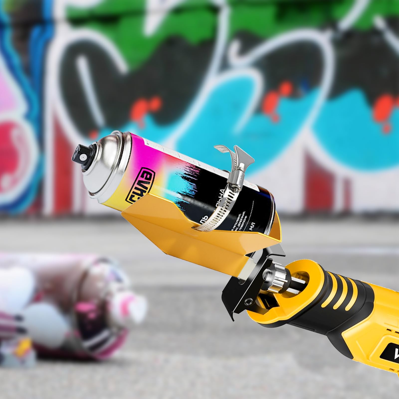 Mezclador de pintura para sierras alternantes, mezclador de pintura en aerosol para latas de 2 a 4 pulgadas, máquina mezcladora de pintura para pintor artista, amarillo