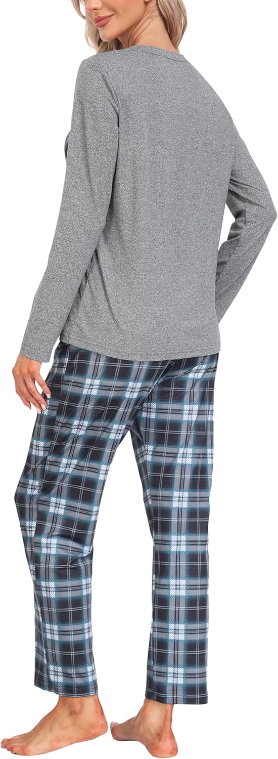 MoFiz Women's Pajama sets Long Sleeve Sleepwear Soft Christmas Pajamas 2 Piece Loungewear Warm Pjs Sets for Winter Holiday - Image 3