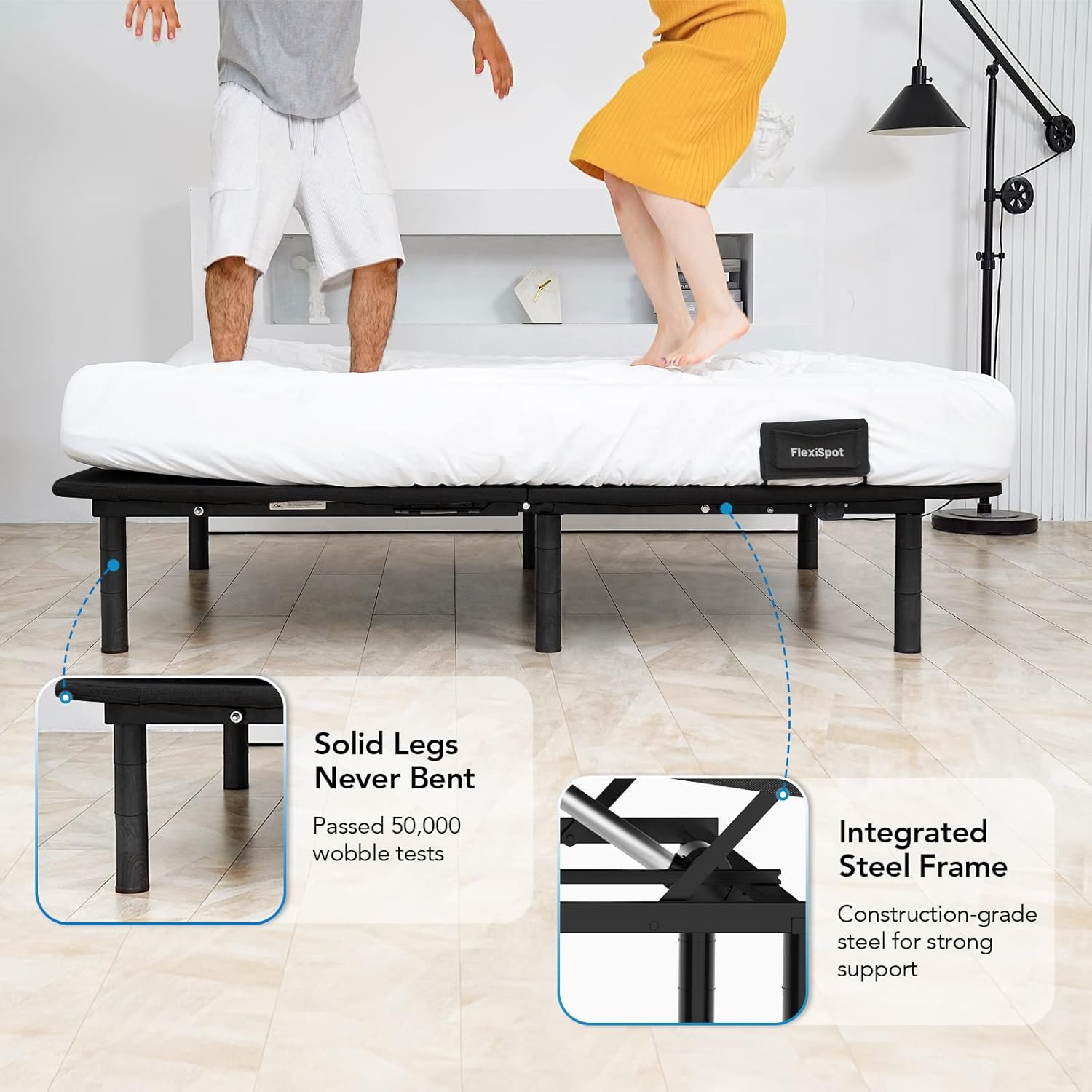 FLEXISPOT S2,Adjustable Bed Frame Base Full,Whisper Quiet Durable Motor,Zero Gravity,Mattress Holders, 3-Step Assembly.