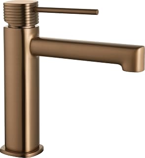 IMEX - Grifo Lavabo Oro Rosa Cepillado | Grifo Baño Monomando con Agua Fria y Caliente | Grifo de Caño Bajo Fabricado con Latón | Ahorro de Agua y Fácil Instalación | Serie Firenze