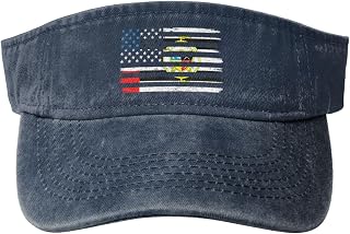 Vintage US and Flag of Knoxville, Tennessee Sun Visor Hats for Women Men Cotton Adjustable Sports Empty Top Golf Cap