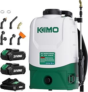 KIMO 4.3 Gallon Battery Backpack Sprayer, Two Batteries and Telescopic Wand (Best Value)