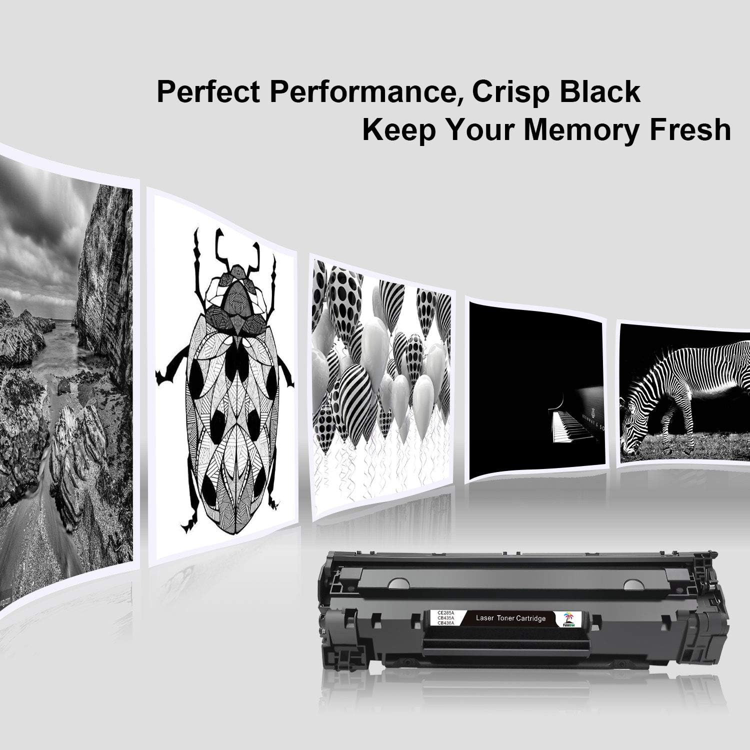 Palmtree 4 Pack Replacement CE285A 85A Black Toner Cartridge Compatible for Canon 125 and HP Laserjet Pro M1132 M1210 M1212NF M1217NFW P1102 P1102W Printer