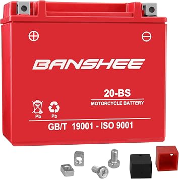 Banshee YTX20-BS AGM Battery 12V 310 CCA Sealed, Maintenance-Free Replaces YTX20H-BS, UBVT-20-BS, CYTX20-BS, ETX20, APTX20-BS, MBTX20UHD, DUR20-BS High-Performance Motorcycle Battery