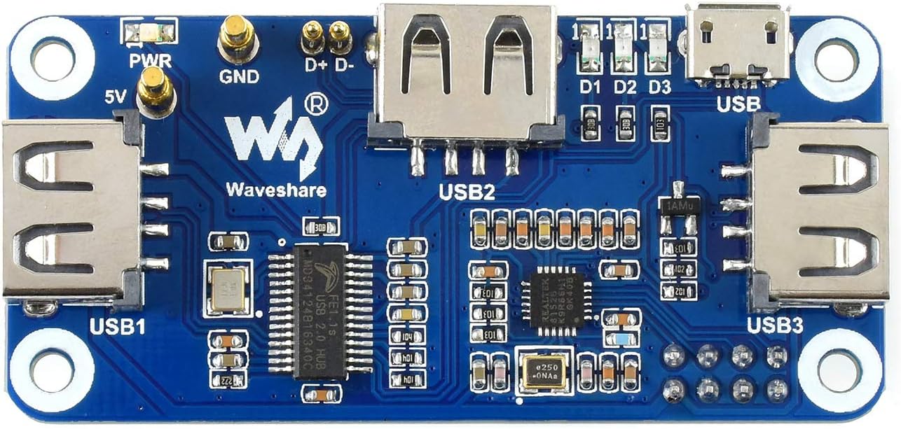 Waveshare PoE Ethernet/USB HUB HAT for Raspberry Pi Zero/Zero W/4B/3B/3B+, 3X USB 2.0 Ports 802.3af-Compliant… - Image 3