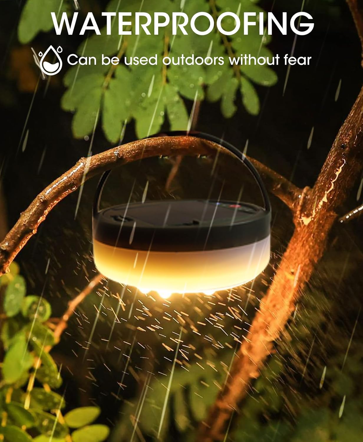 MQUPIN Solar Camping String Lights, 39.4 Ft Ultra Outdoor String Lights with 8 Lighting Modes, Solar Power and USB Rechargeable with Remote Control, Waterproof Portable Camping Lights for Yard Hiking - Image 6