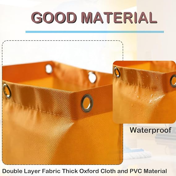 Replacement Janitorial Cart Bag,High Capacity Waterproof Thickened Cart Bag
