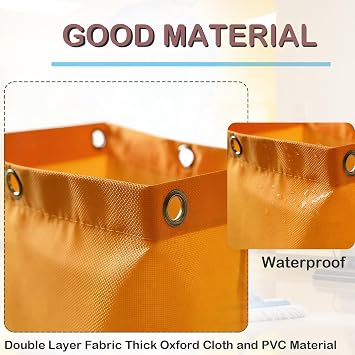 Replacement Janitorial Cart Bag,High Capacity Waterproof Thickened Cart Bag