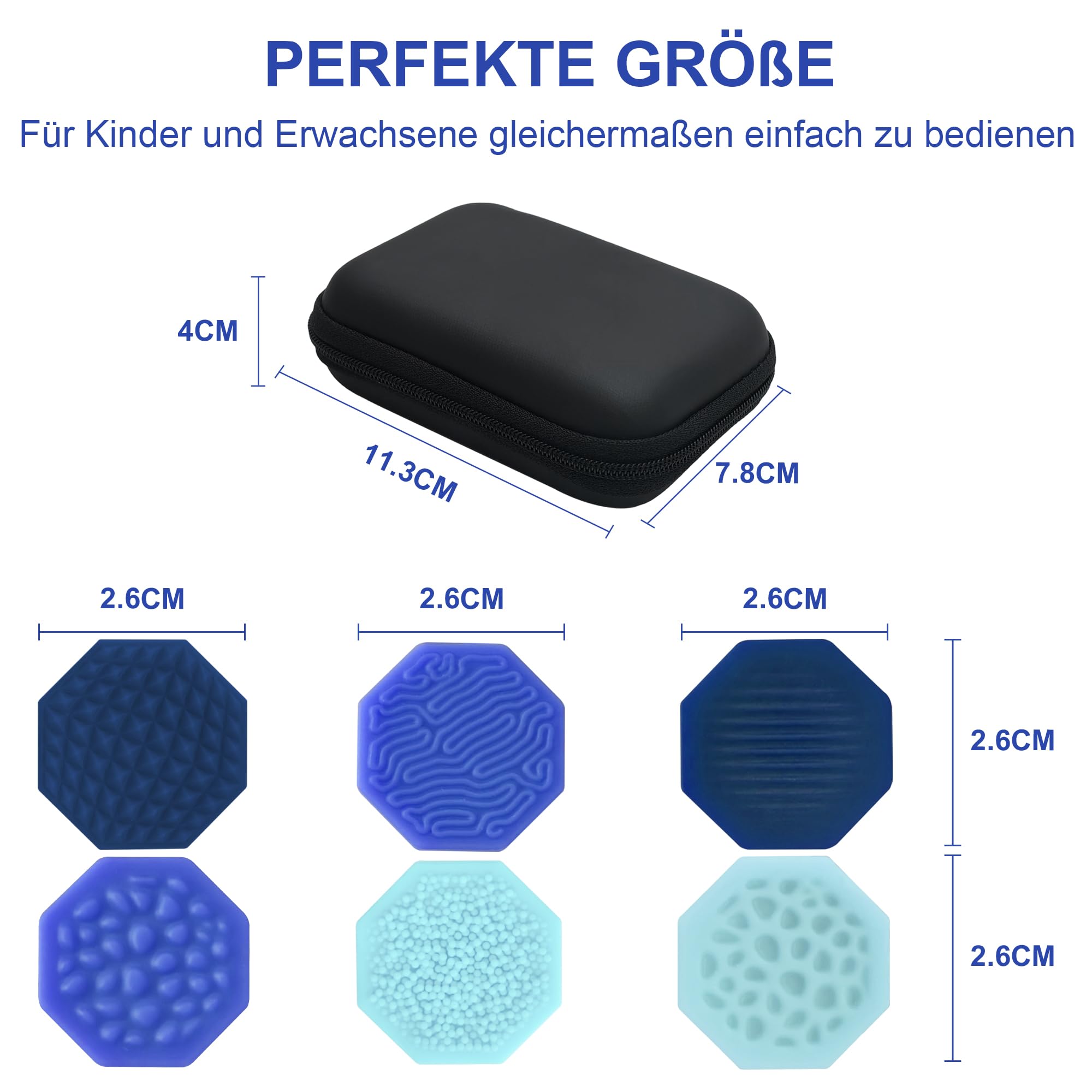 Gownsella Jeu d'échecs magnétiques pour adultes, 18 pions magnétiques, avec corde, silicone texturé, jeu de table portable pour la famille, les fêtes et le fidget (bleu