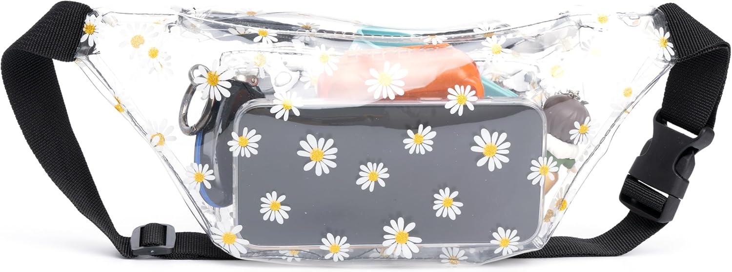 Holographic 80s 90S Rave Stars Neon Transparent Gravel Fanny Pack for Women - Great Waist Pack for Games, Concerts, Rave, Festival, Travel - Image 4