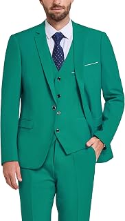 Men's 3 Piece Suit Set with Tie, One Button Solid Slim Fit Jacket Vest & Pants, Suits for Mens Wedding Party Business