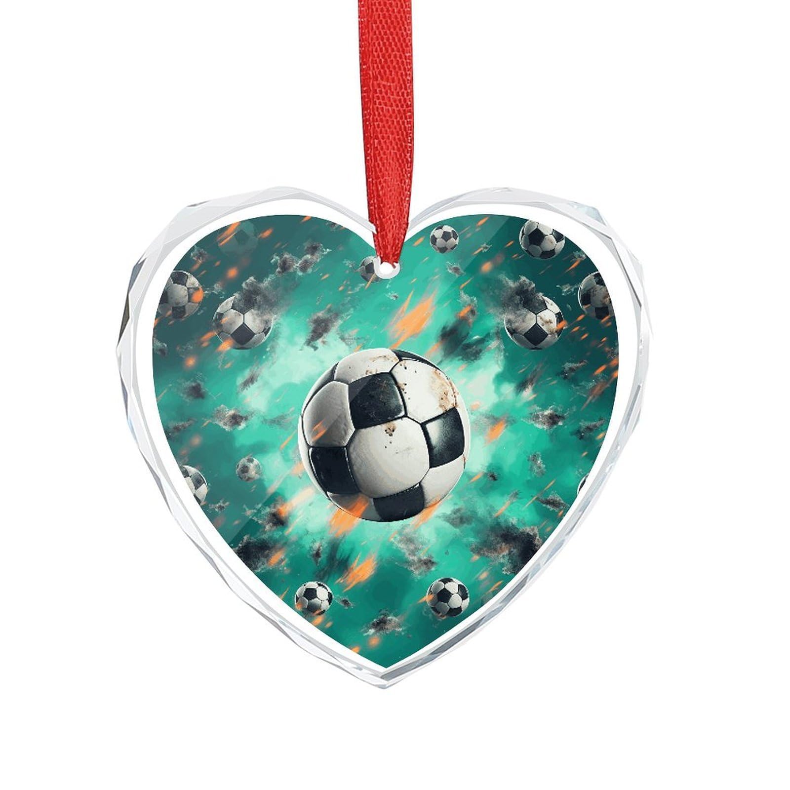 Wsoihfec Style Soccer Engagement Gifts For Couples, Glass Ornaments Just Married Bridal Shower Decor, Heart Keepsake Decor For Bride & Groom