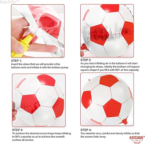 Miniatura 3 de Grandes globos de fútbol de 22 pulgadas color rojo paquete de 6 globos rojos de pelota de fútbol  Globos de fútbol de cumpleaños fútbol nocturno