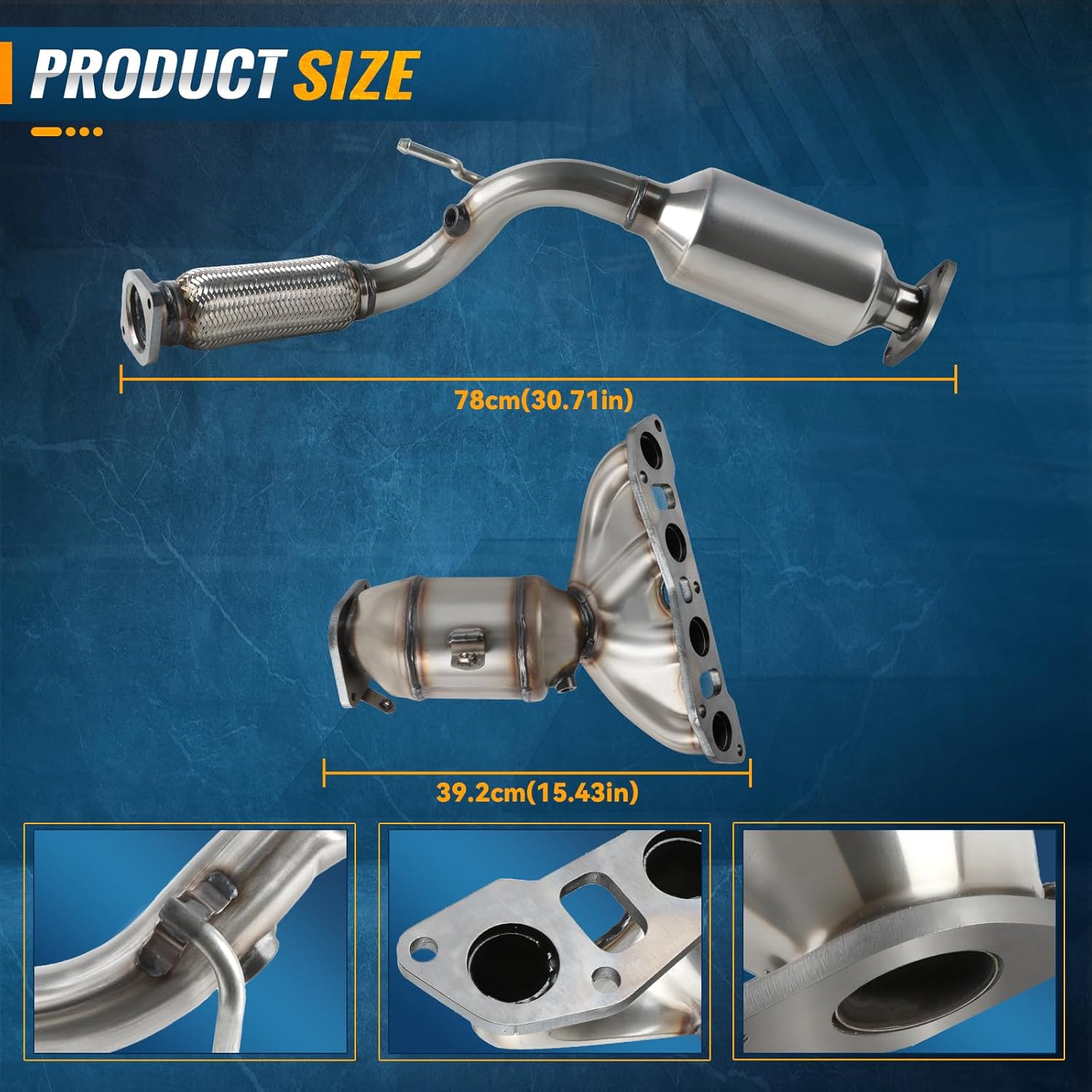 Front+Rear Catalytic Converter Compatible with 2017-2022 Nissan Rogue Sport 2.0L, Catalytic Converter Kit with Gaskets & Bolts - E.P.A. Compliant