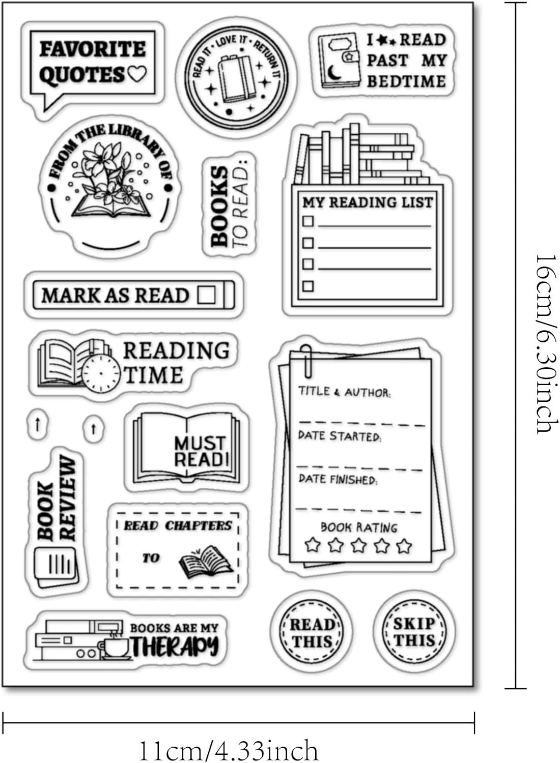 Book Reads Label Clear Stamps for Planners Journals from The Library of Book Reading Name Plans Rubber Stamps for Books Reading Journals Scrapbooking Decoration