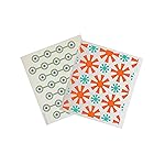 Skoy Cloth 2-Pack Eco-Friendly & Reusable Swedish Dishcloth, for Kitchen & Household Use, Plastic-Free Packaging, Dishwasher Safe, Designer Series - Connections/Sunburst, White Skoy Cloth