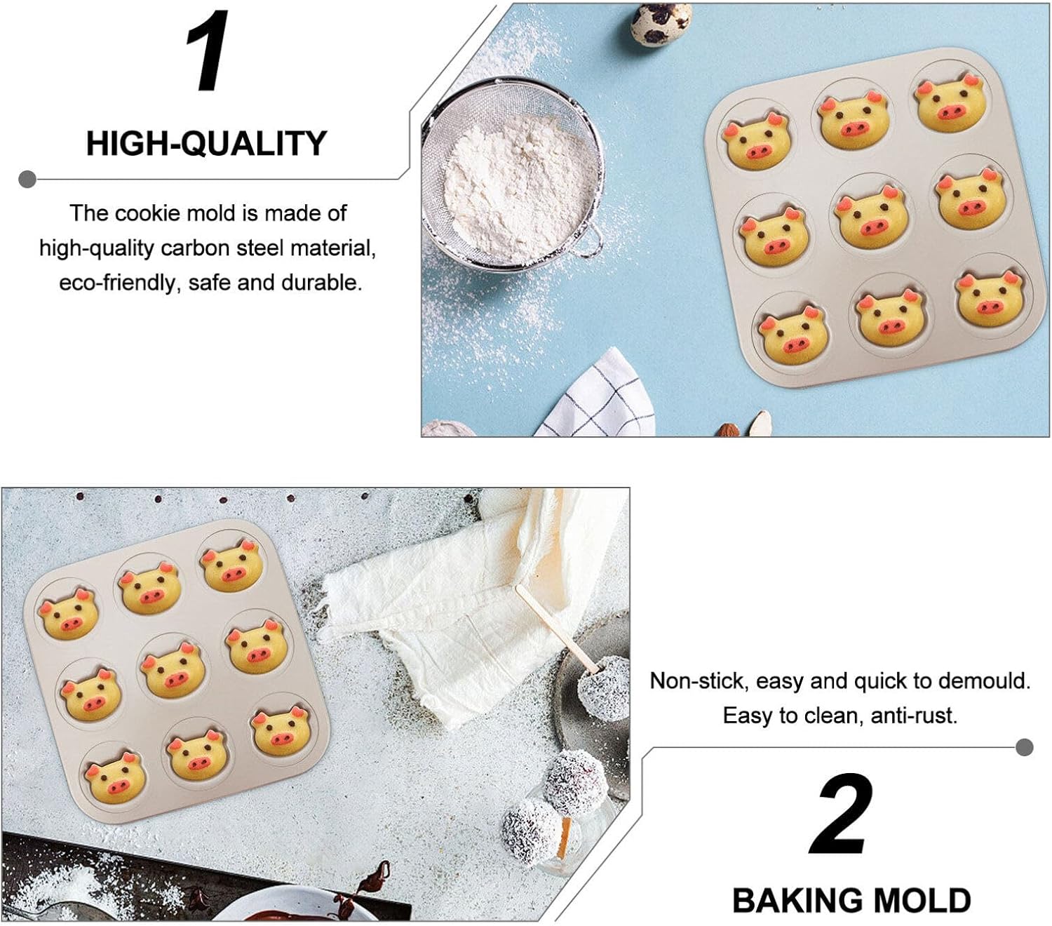 Hemoton 1pc Cartoon Biscuit Mold Non-stick Baking for Cookies Cakes and Chocolates for Home Baking and Special Occasions Easy to and Demould