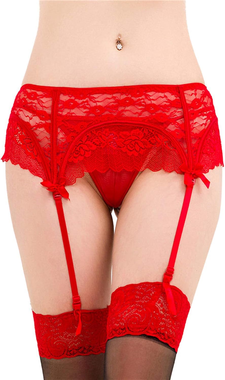 Bikifree AAAAA Plus Size Garter Belts for Women Cheap Lace Flower