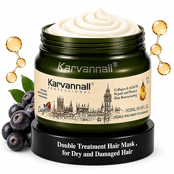 Deep Conditioning Hair Mask for Damaged Hair Treatment Collagen Hair Care for Hydrating Growth Repair Moisturizing Dry Curly Hair Color Refreshing Mask 16.9 Fl Oz, 500ml