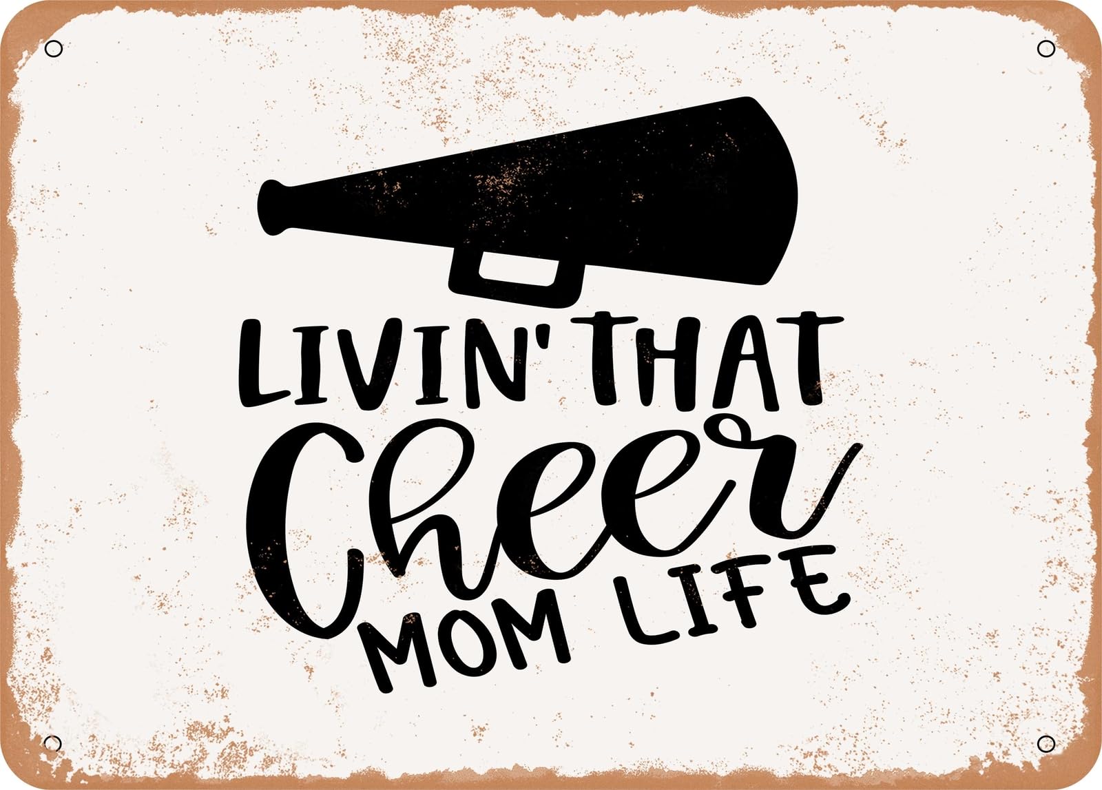 Metal Sign - Livin That Cheer Mom Life - Vintage Look Sign home decor