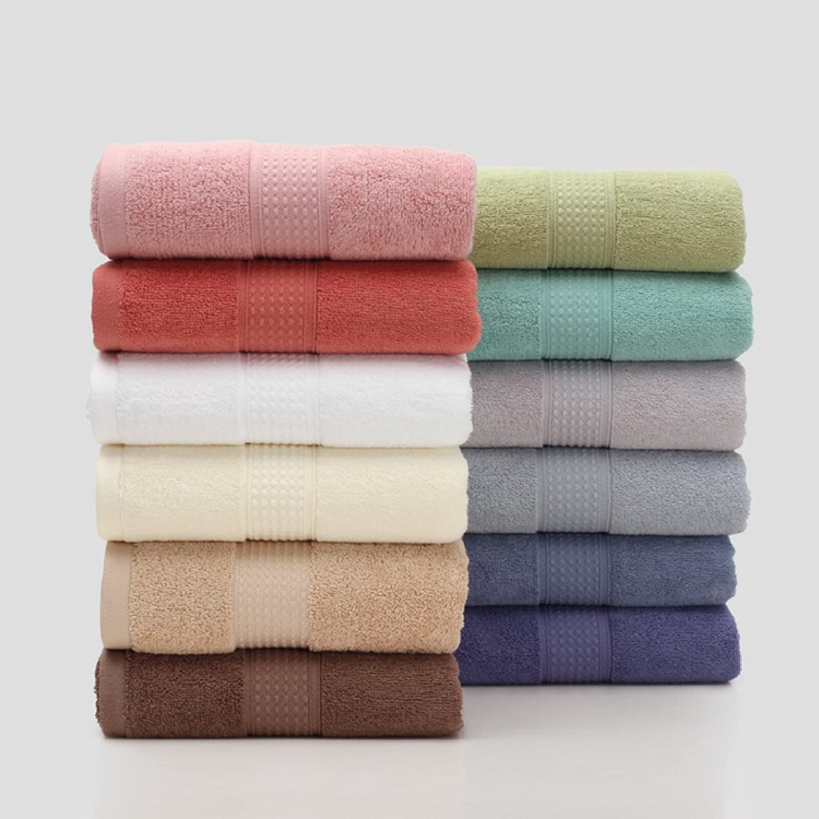 Caja de regalo de 3 Piezas, juego de toallas lisas, toallas 100% algodón de fibra larga, marrón, 70 x 140 + 33 x 72 + 34 x 34 cm,Toalla de baño grande marron,altamente absorbentes Suave y Grueso