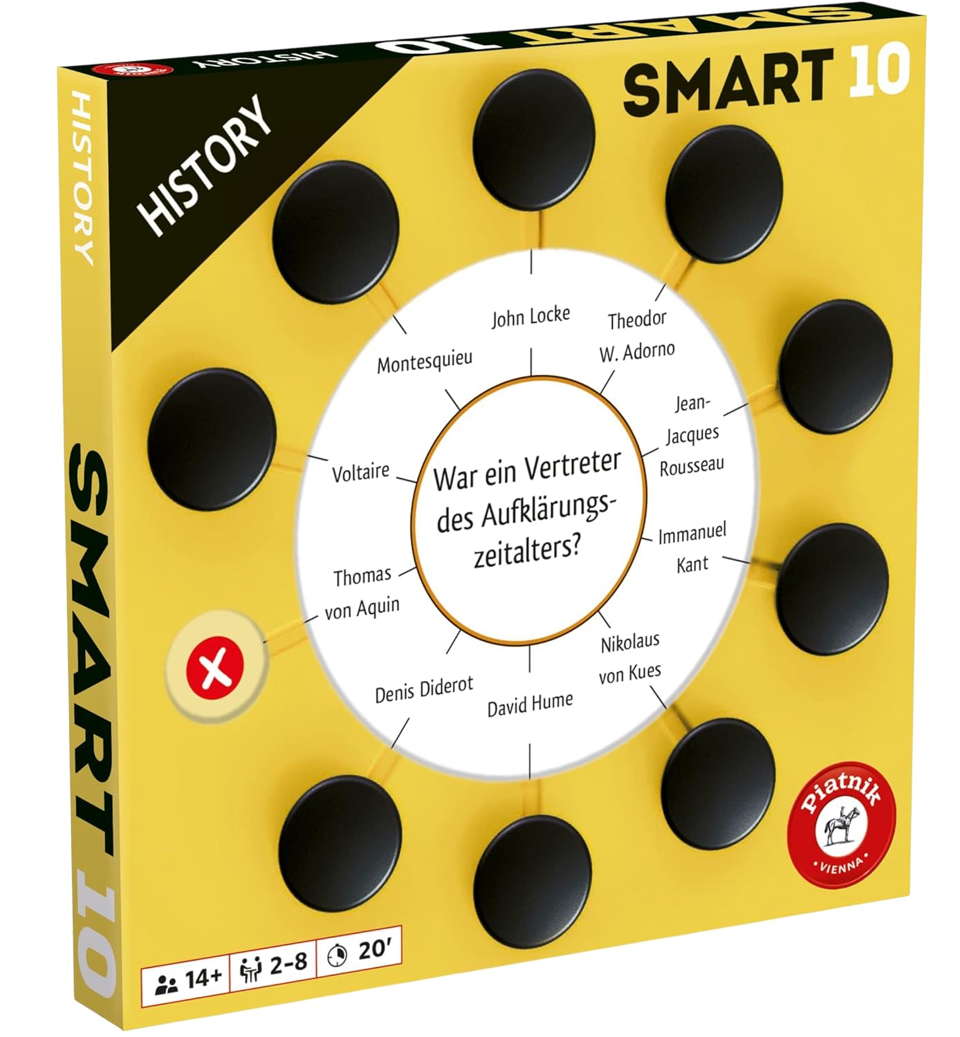 Piatnik 7243-Smart 100 Additional Questions with 1000 Answer Options | Playable with the Original Game Family Edition, Smart 10 Expansion History โ image 1