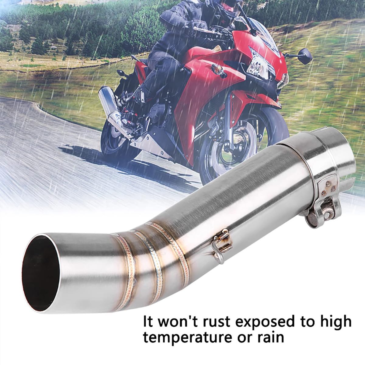 Ubric Conector del tubo central del escape de la motocicleta para CBR500R CB500X CB500F 2013-2015