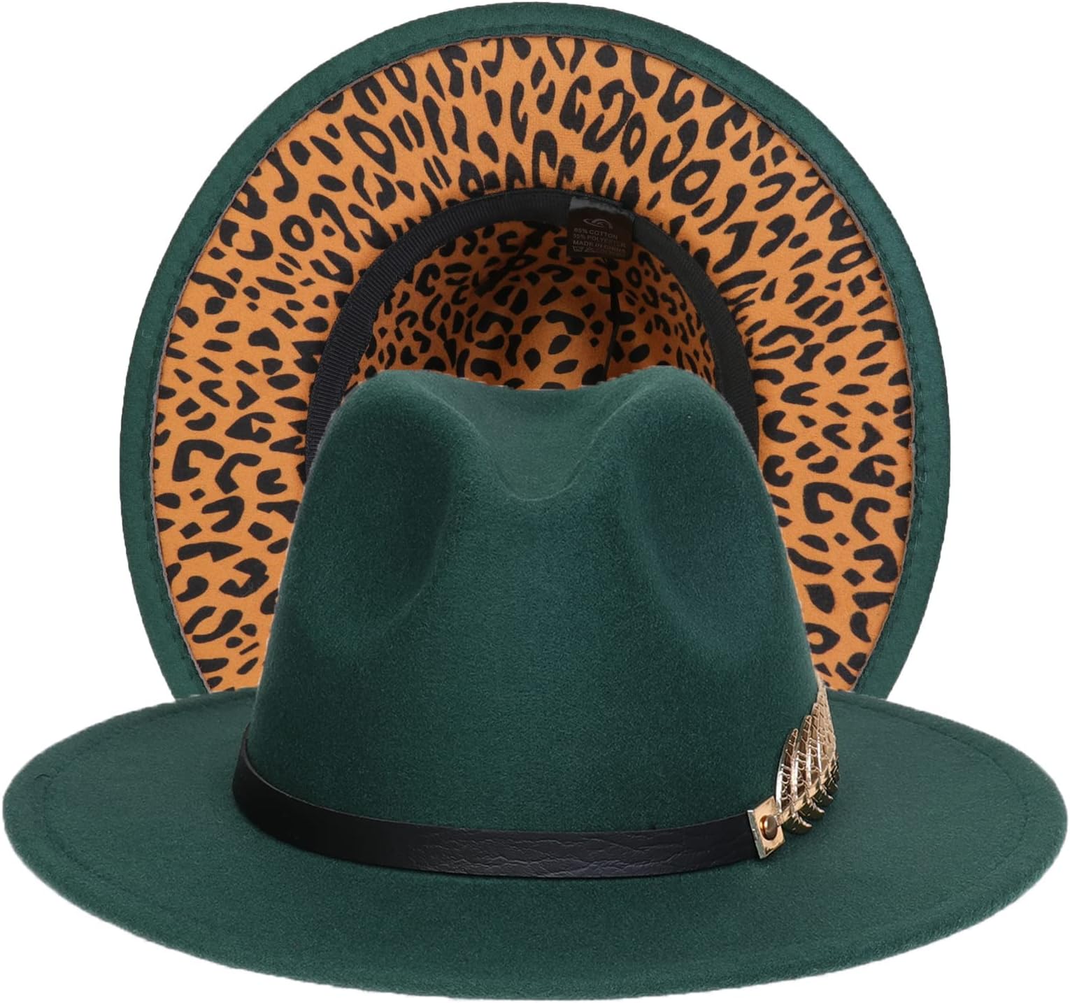 Womens Mens Classic 1920s Gatsby Fedora Hats, Patchwork Two Tone Wide Brim Panama Roaring Jazz Cap