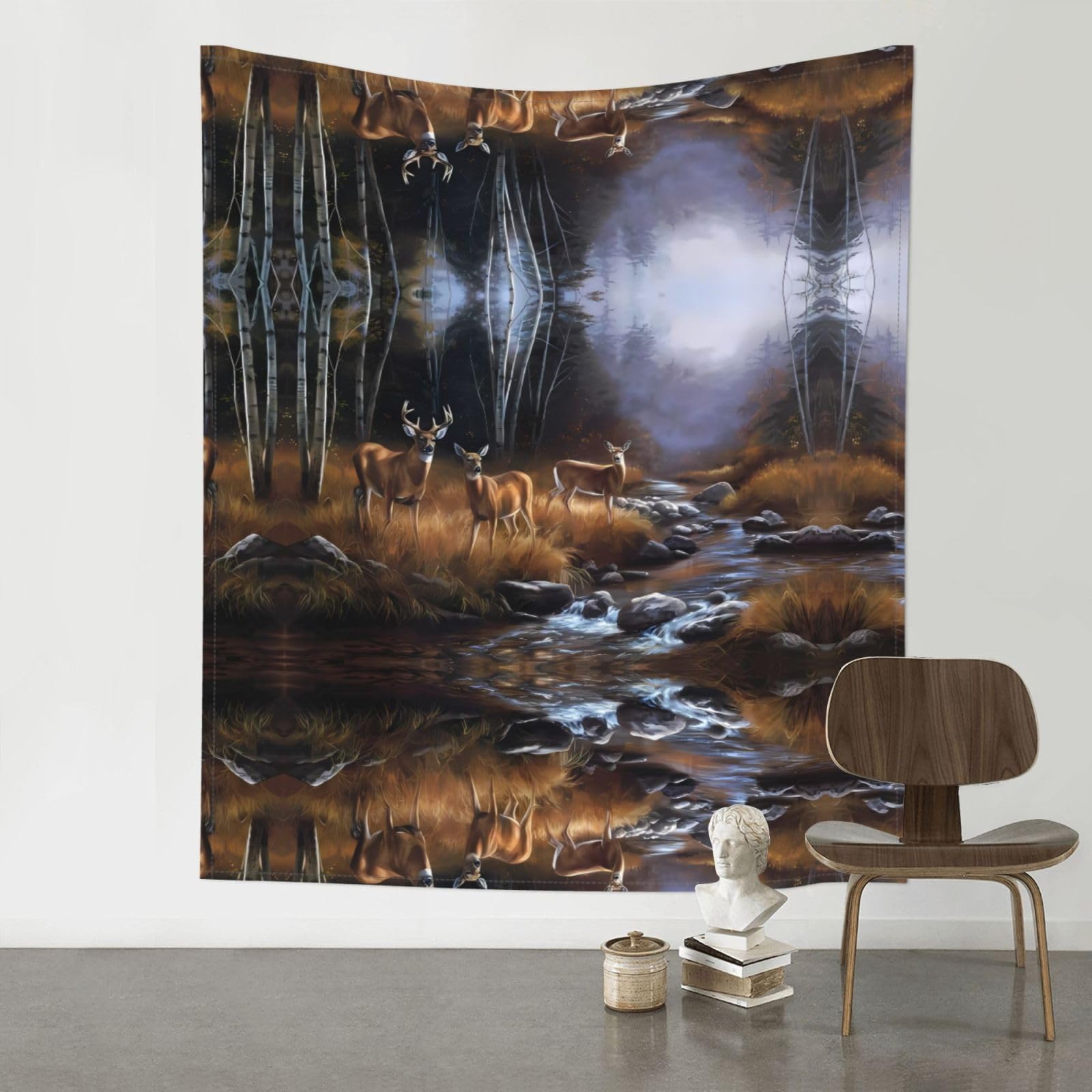 WHJSSF Beauty Deer Prints Wall Tapestry 60x51in - Boho Decor Throw for Bedroom, Dorm, Picnic & Outdoor Adventures