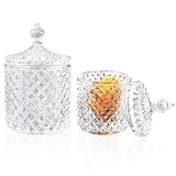 2 St&uuml;ck Klarglas-Kristall-Diamant-S&uuml;&szlig;igkeitsdose, S&uuml;&szlig;igkeiten-Buffet-Aufbewahrung mit Kristalldeckel, Keks-Schalen-Box-Beh&auml;lter, dekorativ f&uuml;r Zuhause, Party, Hochzeit, Geschenk (300ml + 600ml) Reine Farbe