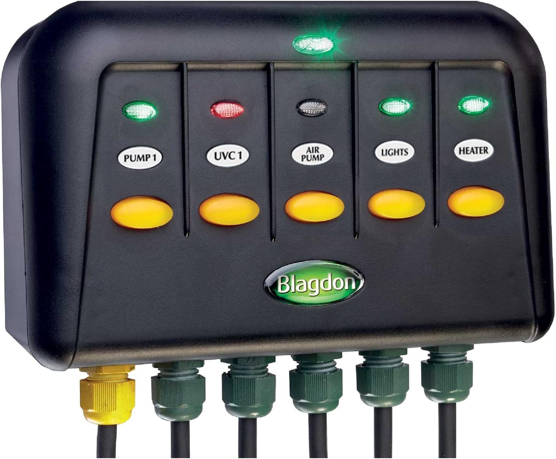 Blagdon 1040235 Powersafe Garden & Pond Safe Weatherproof Electrical Switch Box, 5 Outlet, Black