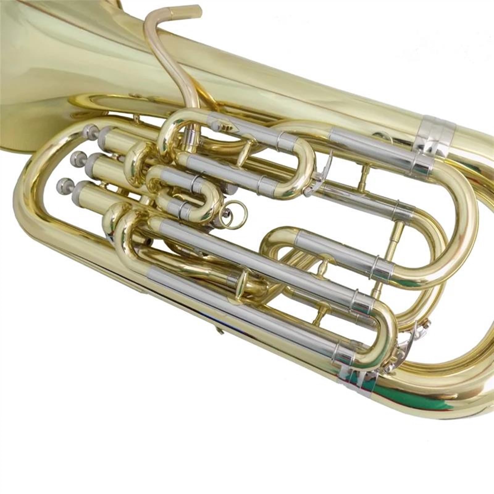 Professionelles euphonium Instrumenty Muzyczne Eufonium Kompensacyjne 3+1 Tłoki Lakierowane Srebrne Niklowane Z Twardym Ustnikiem(Lacquer)