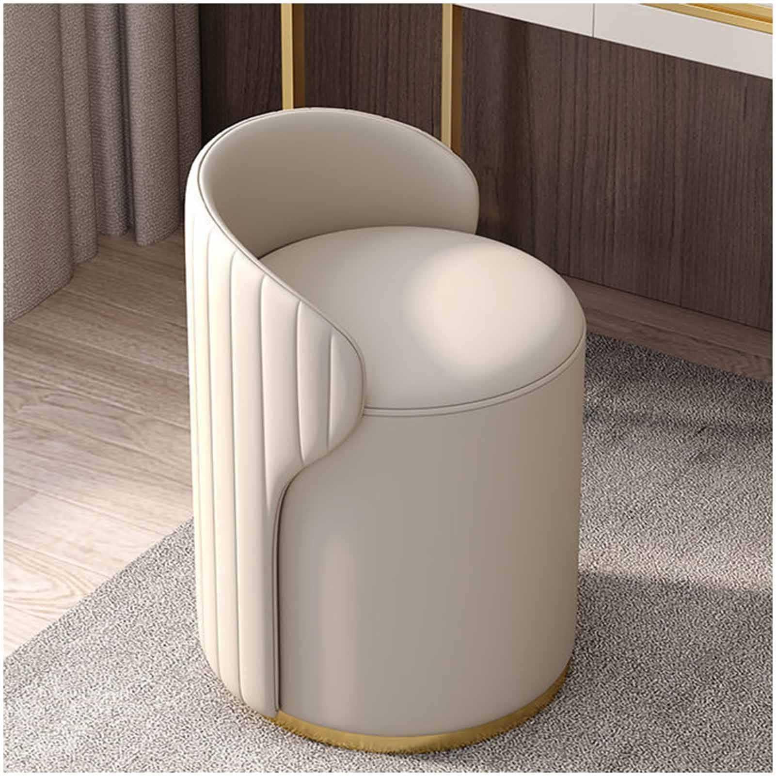 Taburete de piel suave acolchado y cómodo con un diseño compacto para salones