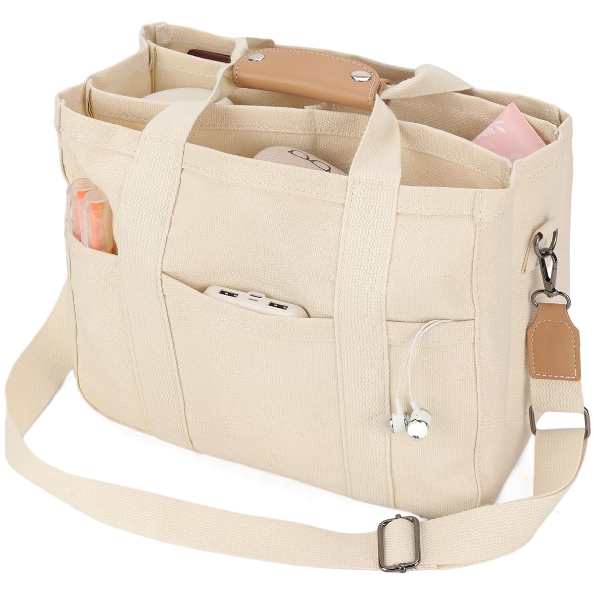Barsine Messenger Bag for Women and Men, Multi-Pocket & Compartments Everyday