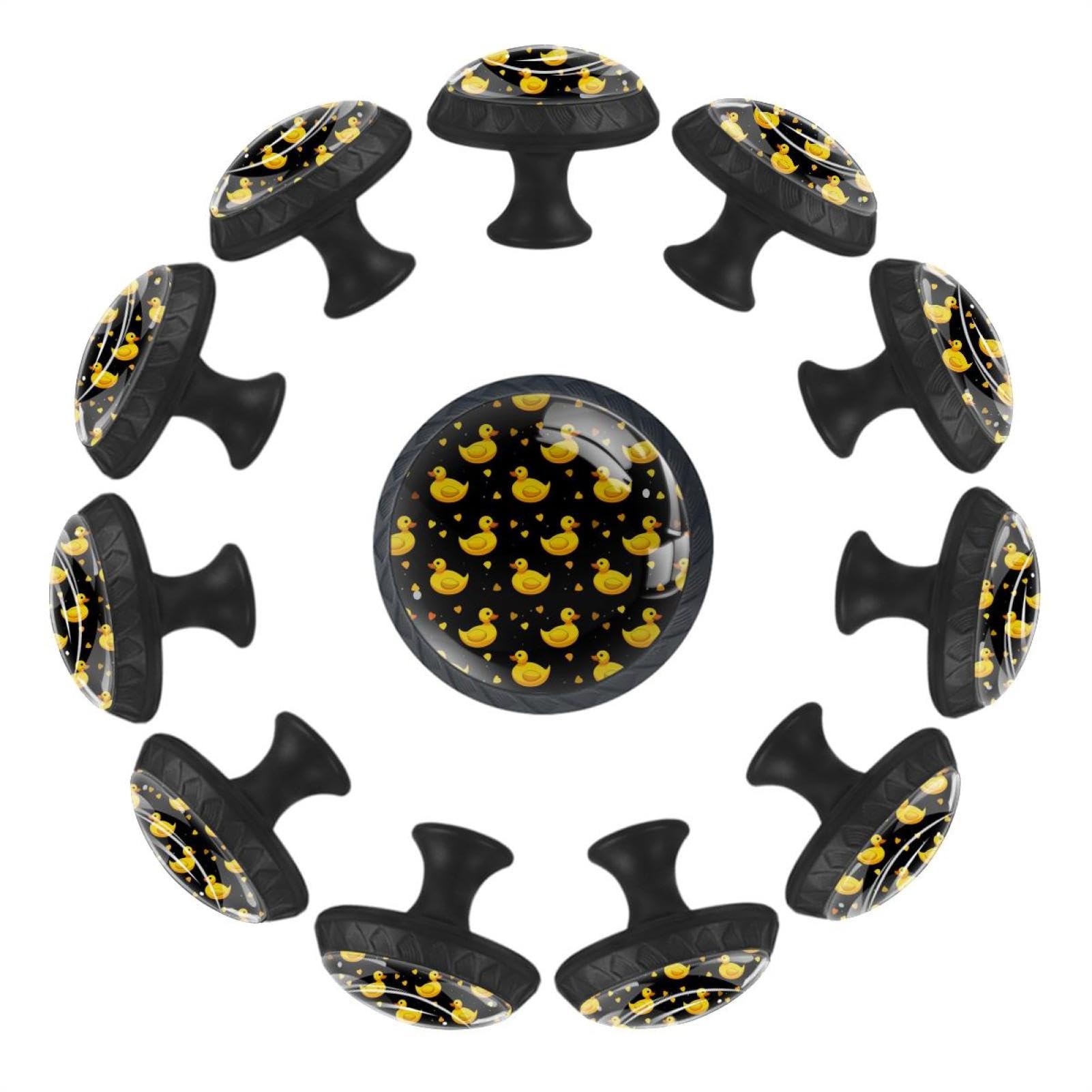 Boutons de tiroir ronds en cristal lot de 12 jaune canard
