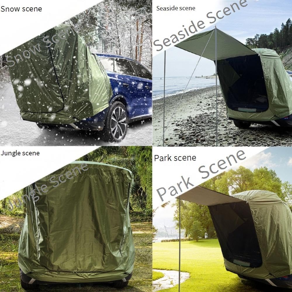 Tienda de CampañA para PortóN Trasero de SUV con Postes, Impermeable Y Resistente Al Viento, Accesorios para Acampar En Coche, Toldos Y Refugios, para SUV Y Mpv de TamañO Mediano A Grande