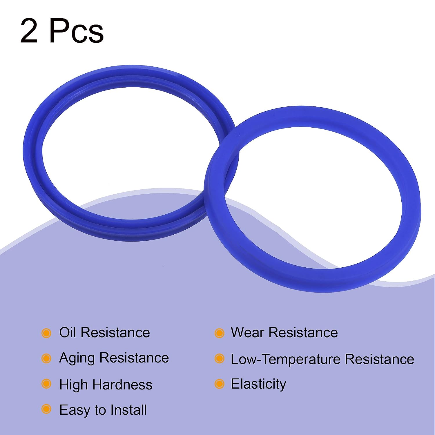 MECCANIXITY UHS Radial Shaft Seal 60mm ID x 70mm OD x 6mm Width PU Oil Seal, Blue Pack of 2