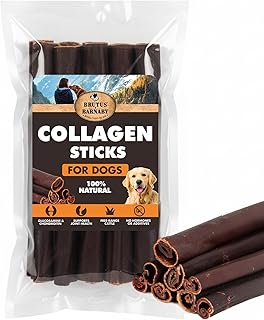 Beef Collagen Sticks for Dogs-Great Long Lasting Chew for All Dog Breeds-Odor Free, With Naturally Occurring Glucosamine & Chondroitin for Joint Health-Great for Any Dog Size(5 Count)