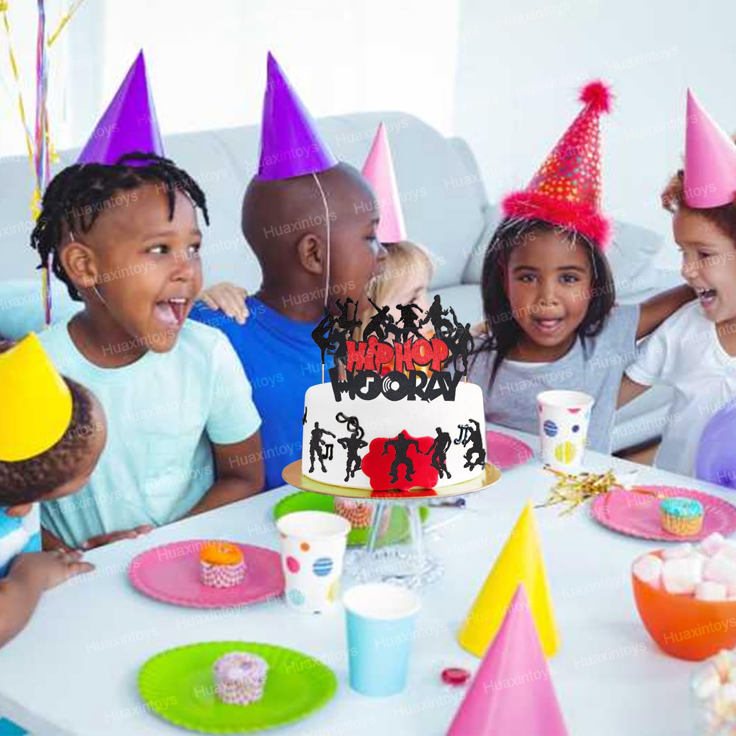 Gyufise 24 decorazioni per cupcake a tema rock band – nero glitter rock pop a tema musicale – decorazioni per torte a tema concerto forniture per feste di compleanno