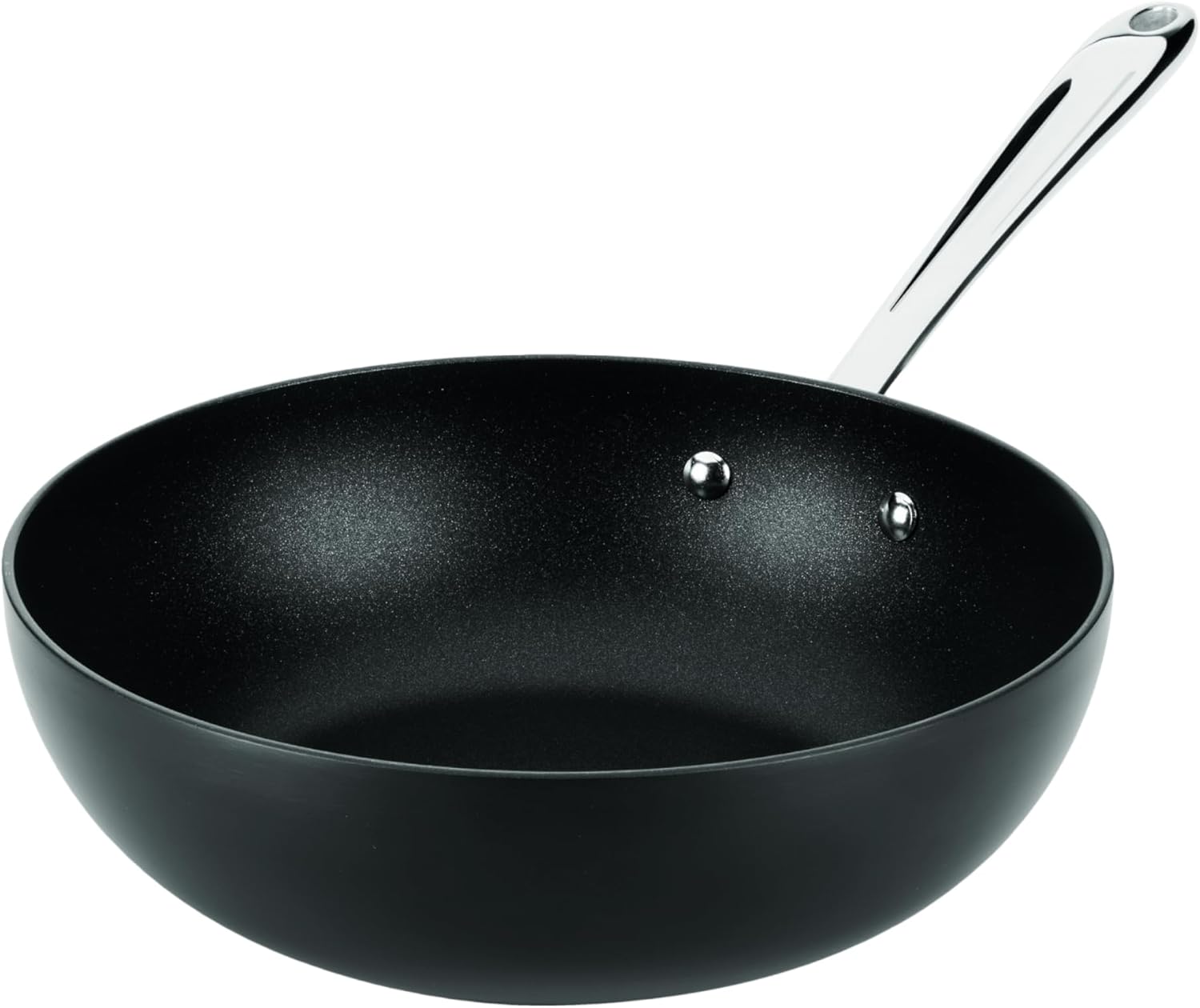All-Clad Hard Anodized Expert Nonstick 10-Inch Wok Pan, Stay-Cool Handle, Dishwasher-Friendly, Oven-Safe Up to 500°F, Wok for Stir Fry, Induction Ready, Compatible with All Cooktops, Black