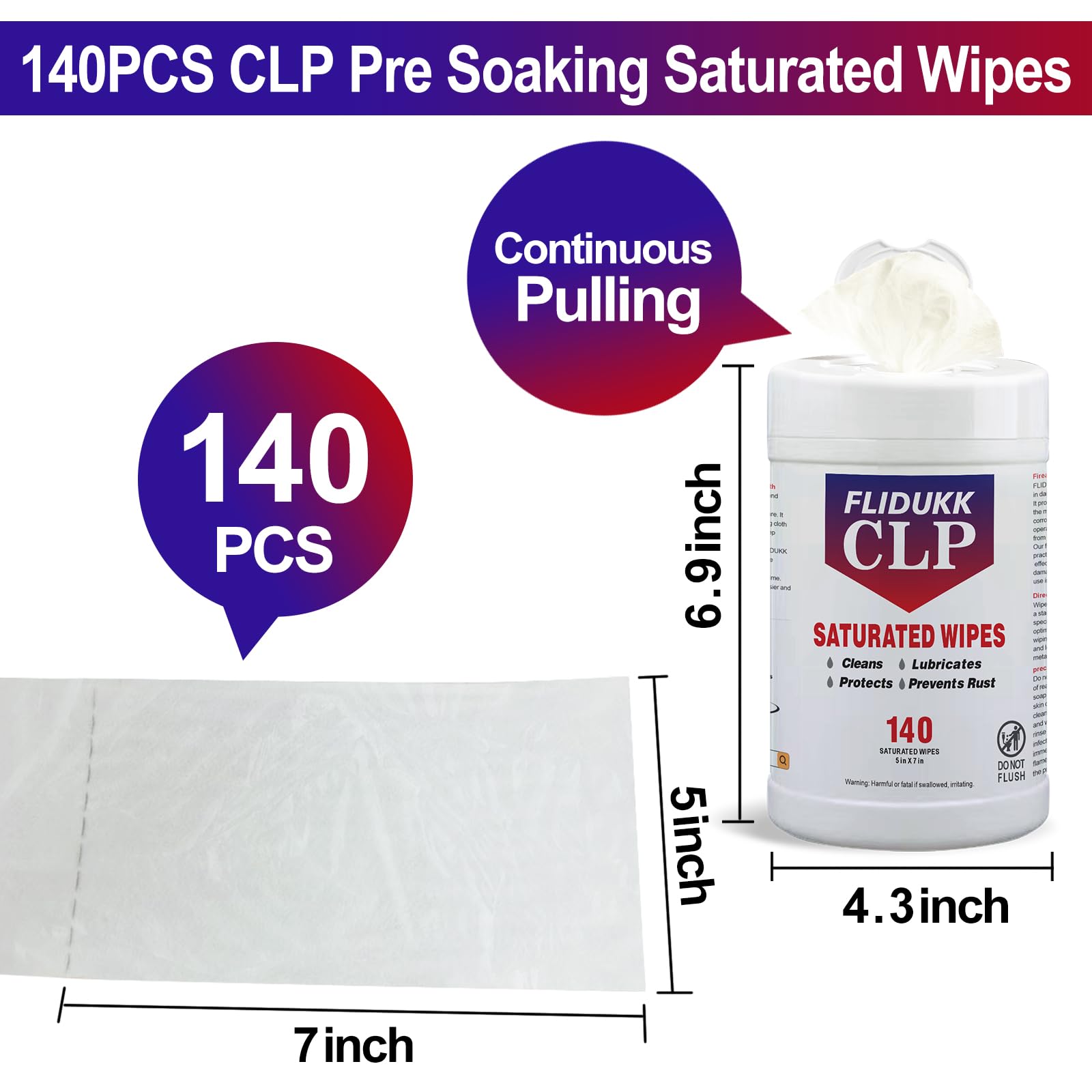 FLIDUKK 140 Gun Cleaning Wipes, 5